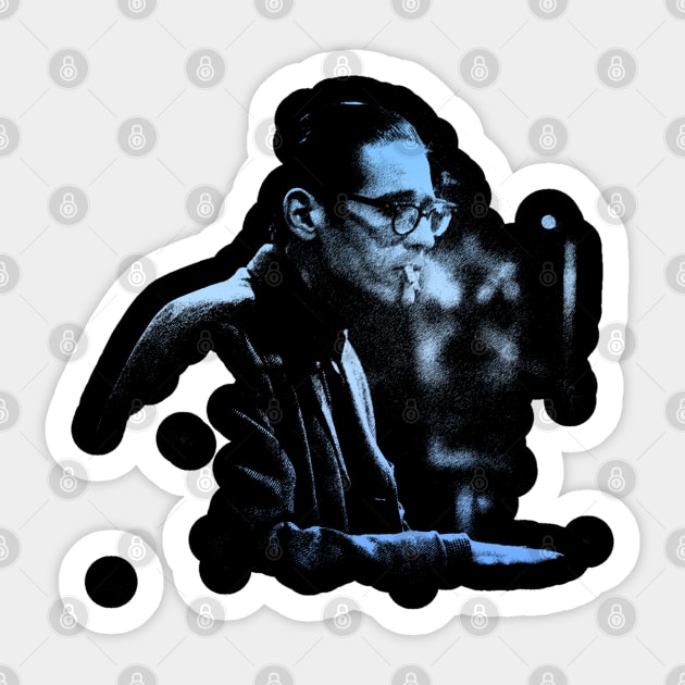 Bill Evans Portrait Retro Sticker by GekNdangSugih